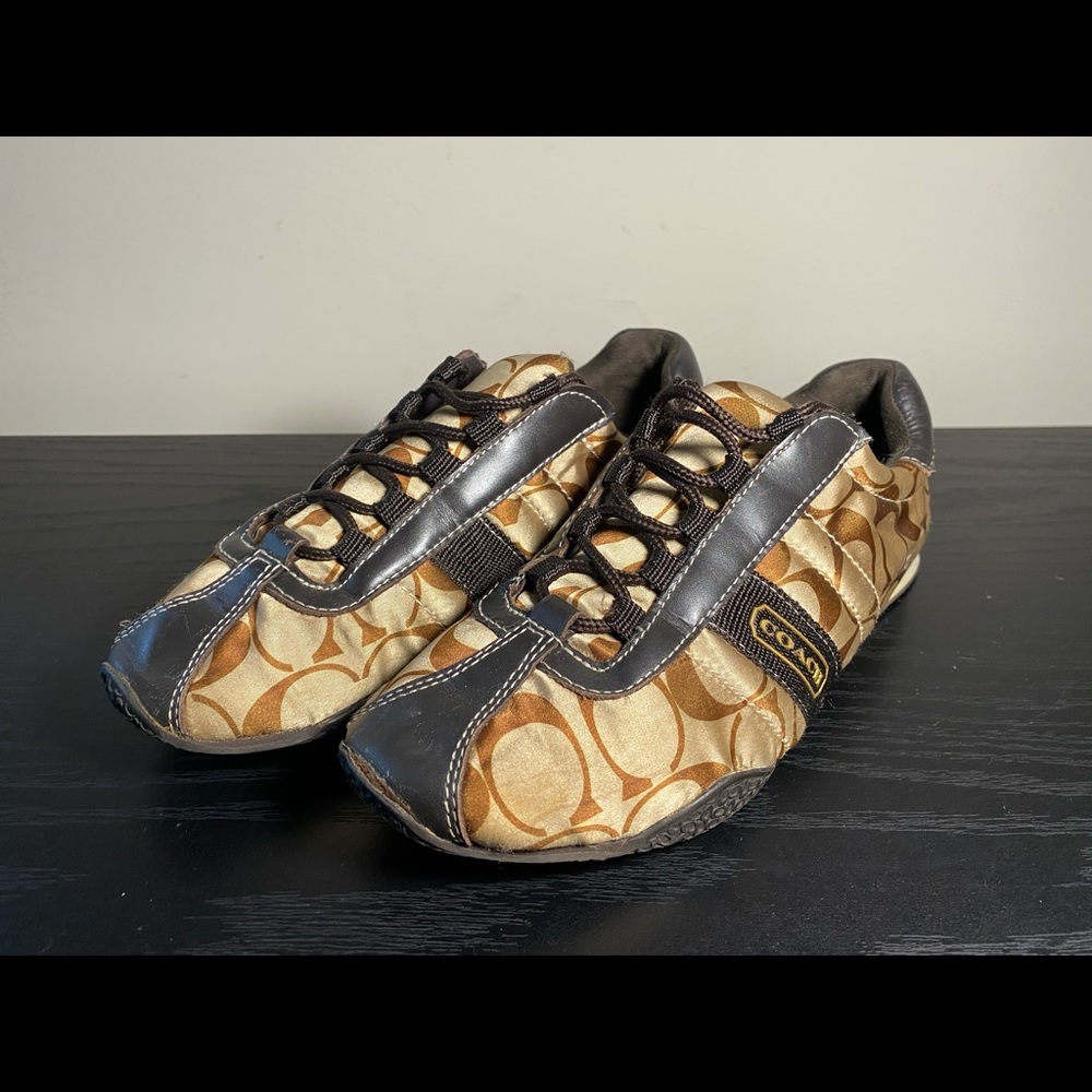 Coach Kirby Brown Sateen Sneakers Womens Size 7